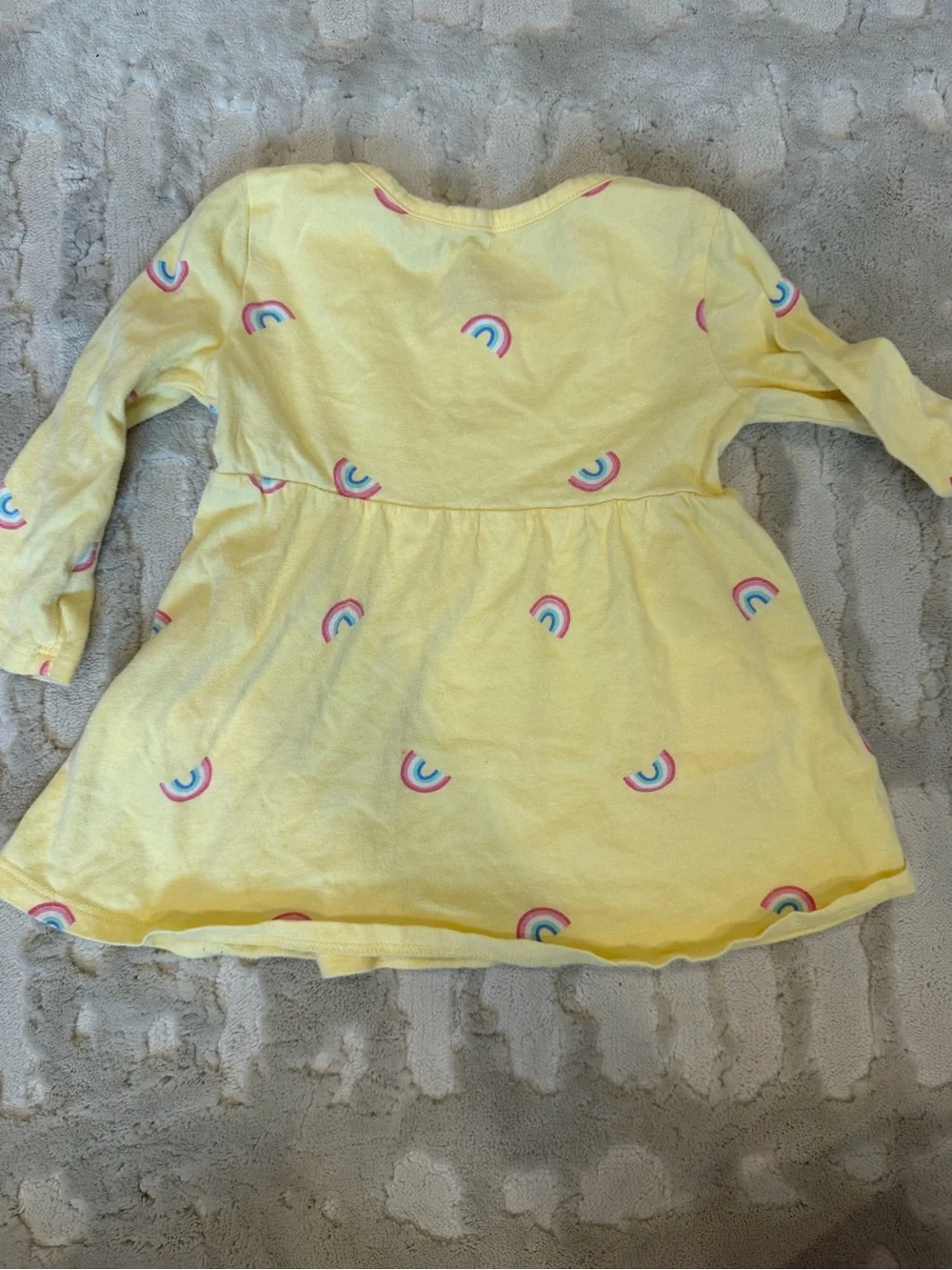 GAP Yellow Long-Sleeve Rainbow Print Kids Dress